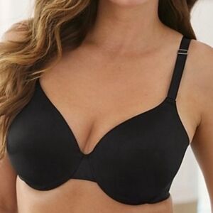 Soma Women's 38D Black Underwire Vanishing Back Full Coverage T-Shirt Bra